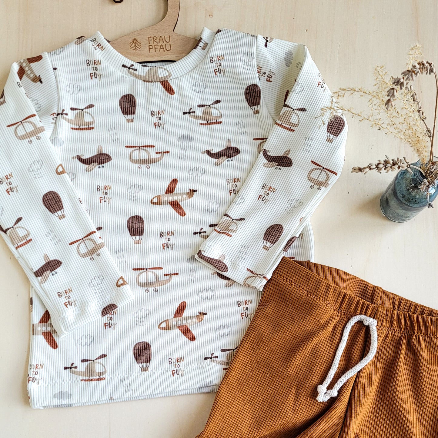 Shirt Born to fly lang- oder kurzarm