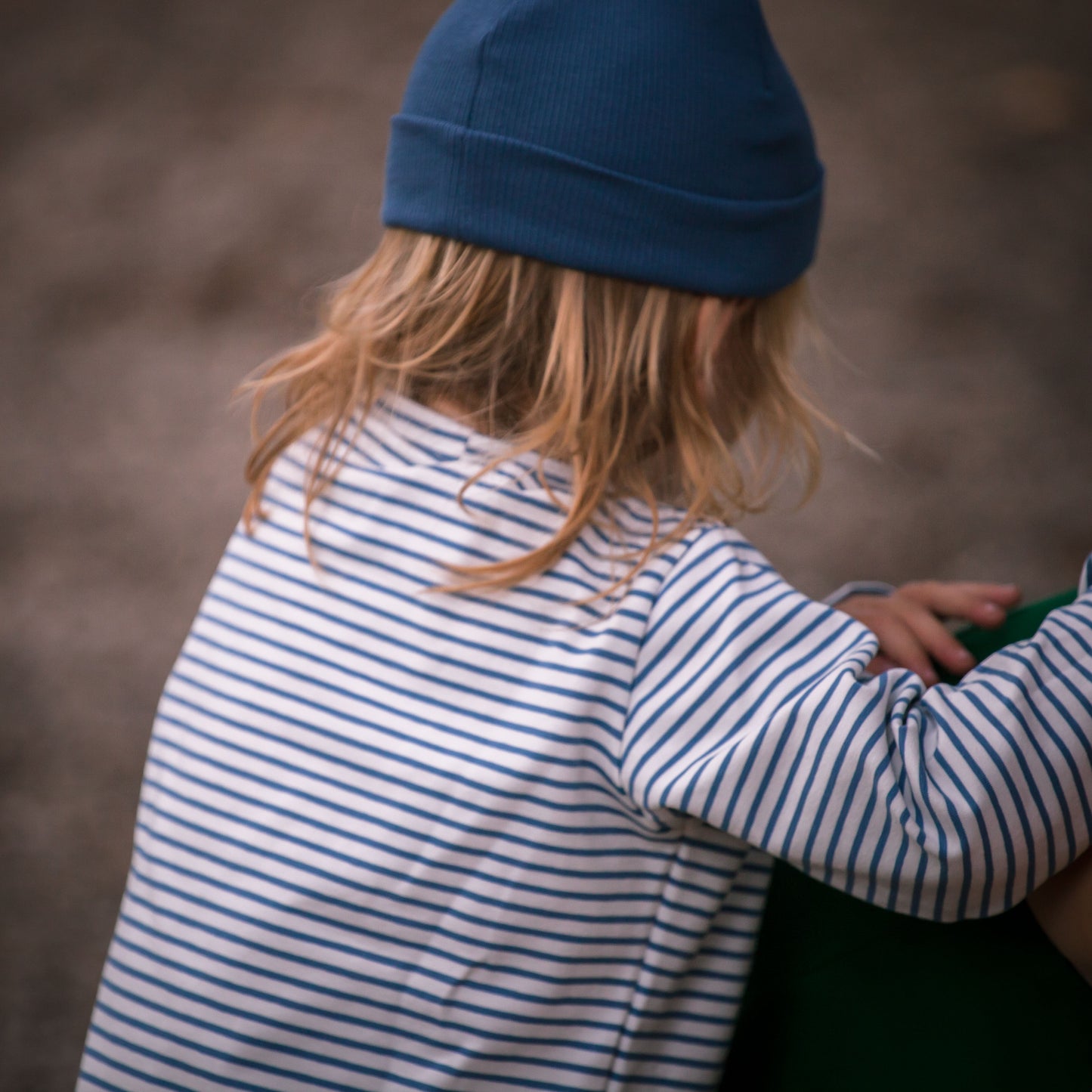 Langarm-Shirt Stripes jeansblau / weiß