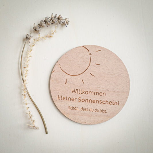 Willkommen kleiner Sonnenschein - Schild