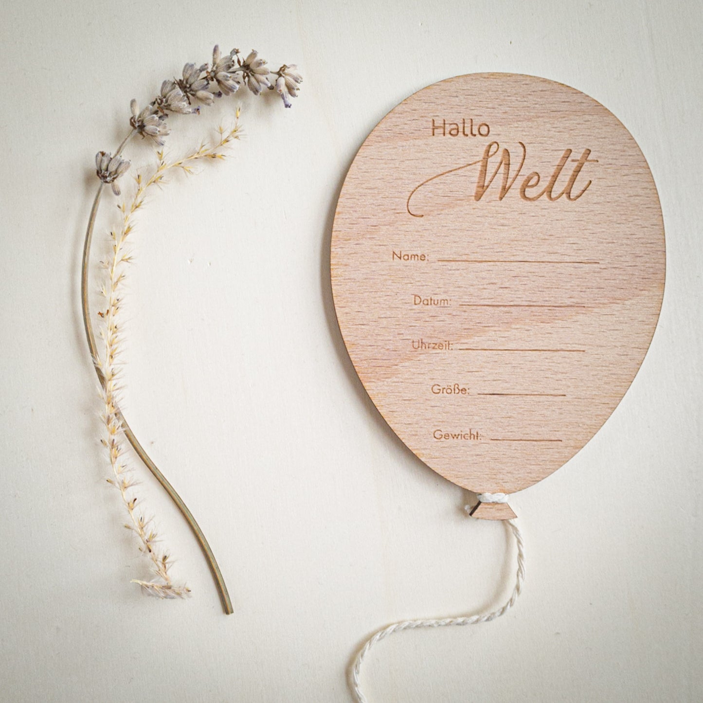 Hallo Welt Luftballon zum Ausfüllen / Schild