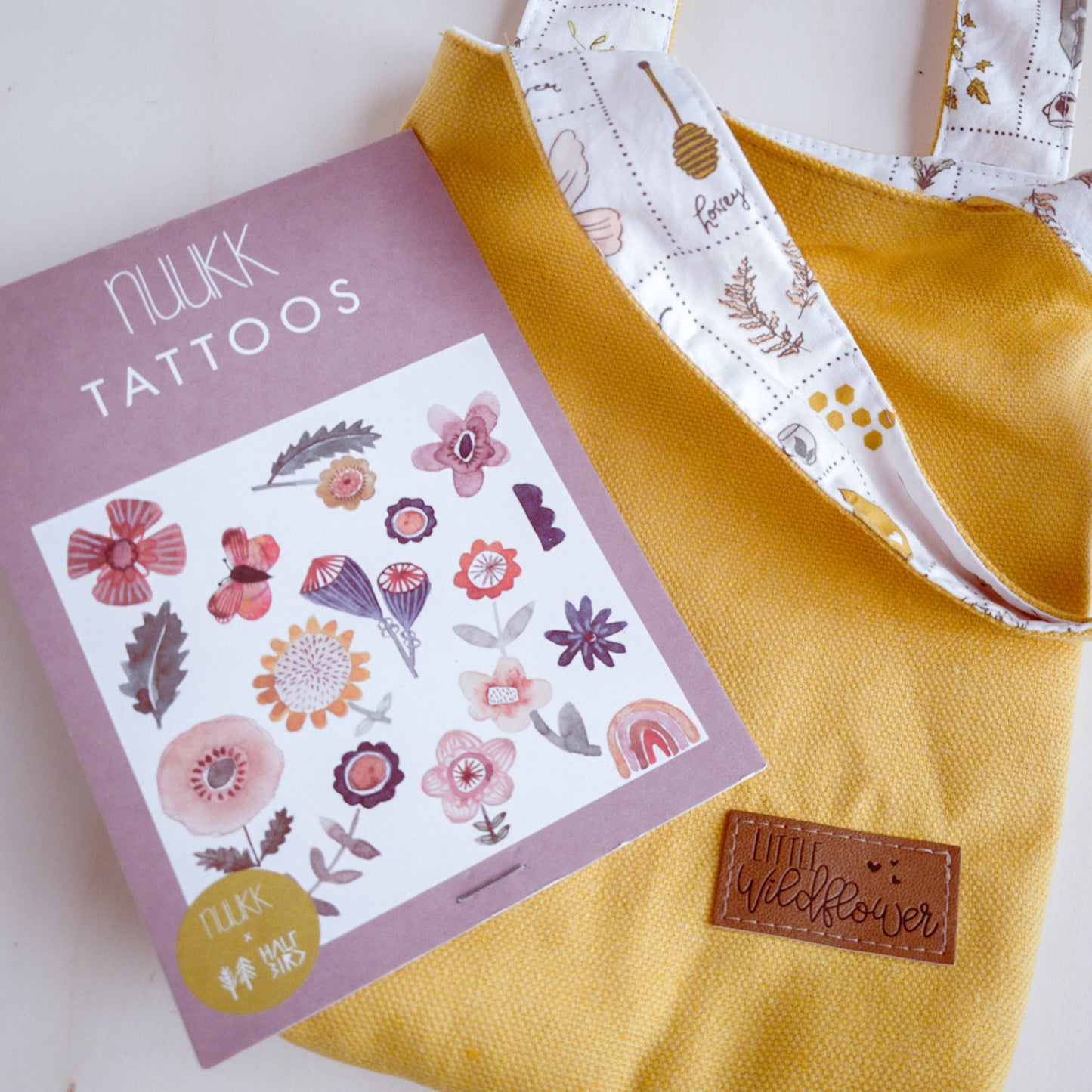 Oster-/Frühlingstasche gelb Blumen