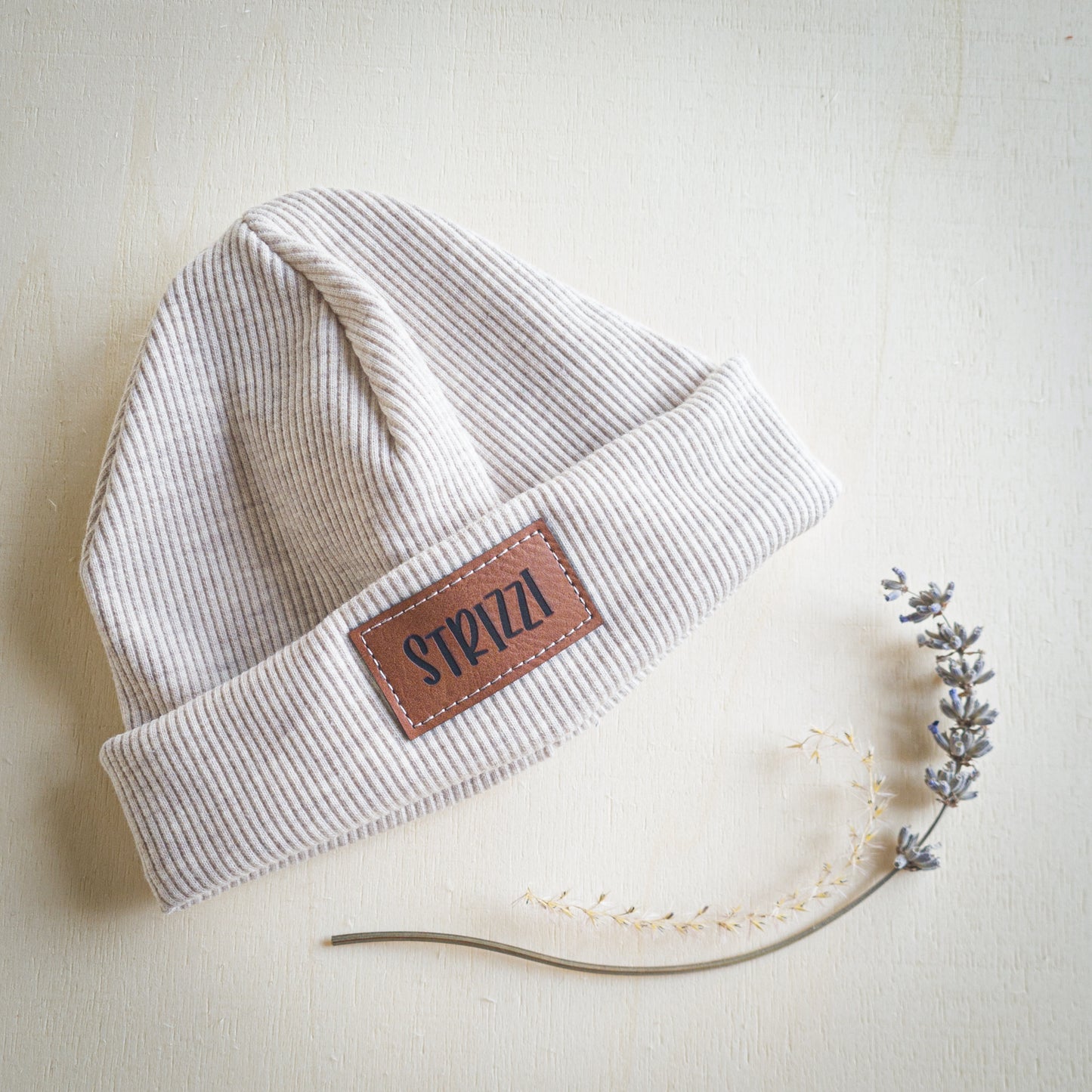 Rib Beanie natur meliert